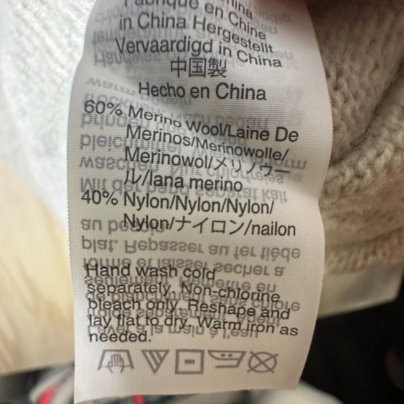 Madewell Neutral Wool Blend Bubble Sleeve V Neck Knit Sweater Medium - Picture 7 of 10